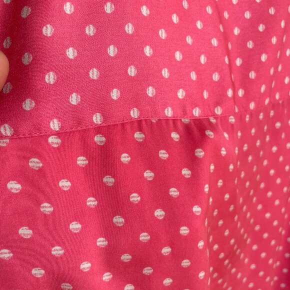 MEXX Pink White Polka Dot Sleeveless Blouse With Bow Women's Size 32, Size XS - Picture 5 of 9